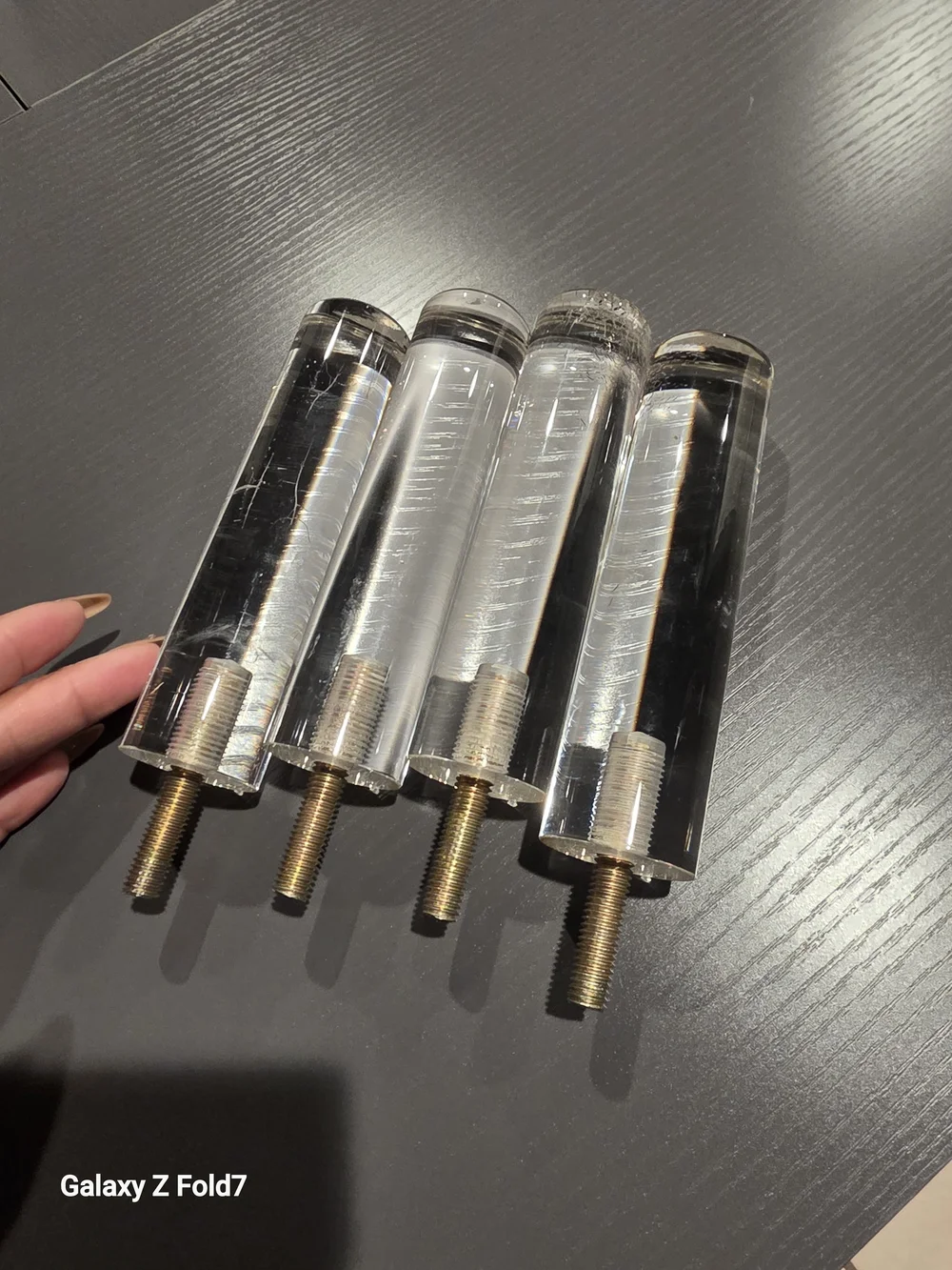 Clear Acrylic Furniture Legs — Set of 4